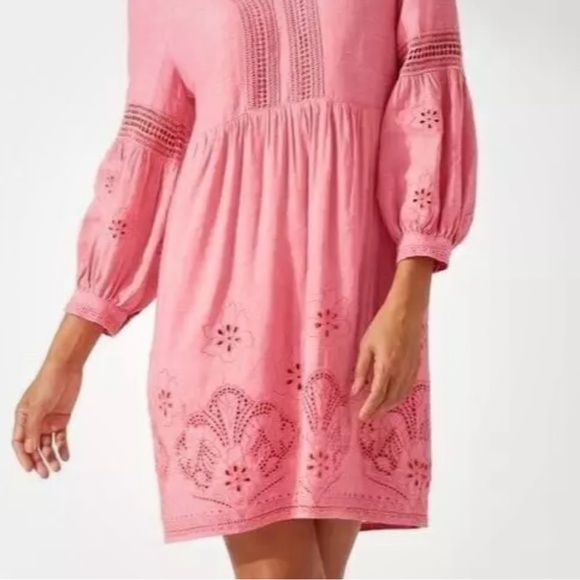 Tommy Bahama St. Lucia Split Neck Dress Swim Cover-Up LinenLarge NWT size Small - Picture 3 of 6
